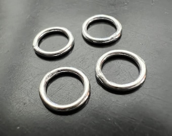925 silver jump rings closed, various sizes, 5 mm, 6 mm, 7.3 mm