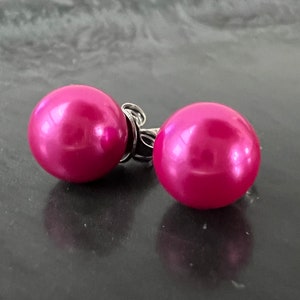 Ohrstecker aus Muschelkern und 925 Silber, pink Bild 2