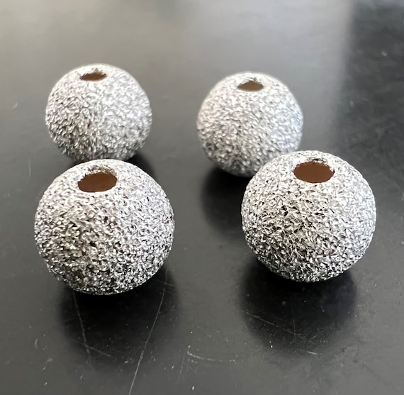 Kugeln aus 925-Silber, diamantiert, verschiedene Größen