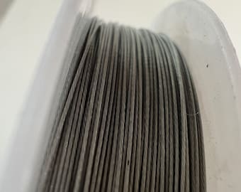 Steel silk / wire for jewelry making, various thicknesses, silver-colored, 7 wires, coated