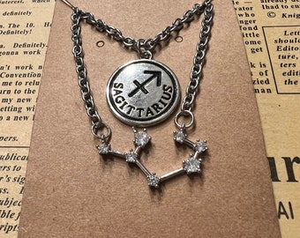 Sagittarius zodiac necklace set
