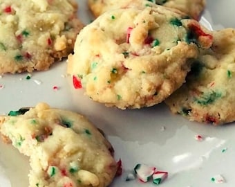 Peppermint Candy Whipped Shortbread Cookies 2 dozen baked treats mint
