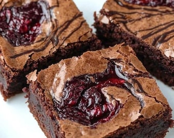 8 Raspberry Swirl Chocolate Cookie Bar Brownies Large