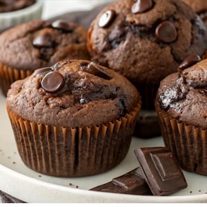 JollyNonni’s Homemade 6 Jumbo Chocolate Chip Fudge Muffins