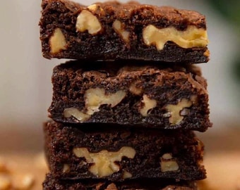 Homemade Chocolate walnut Brownies 8 large squares bars