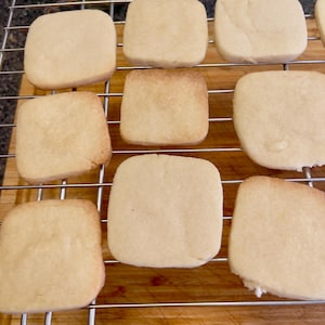 Butter Shortbread Cookies, 2 Dozen Square Sugar Cookies old-fashioned school cookies