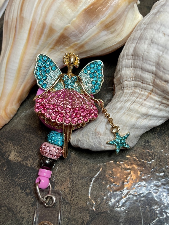 Fairy ID Badge Reel Holder Angel Princess Rhinestone Crystal Retractable  Swivel Alligator Clip Lanyard Teacher Gift Tooth Fairy Magic -  Sweden