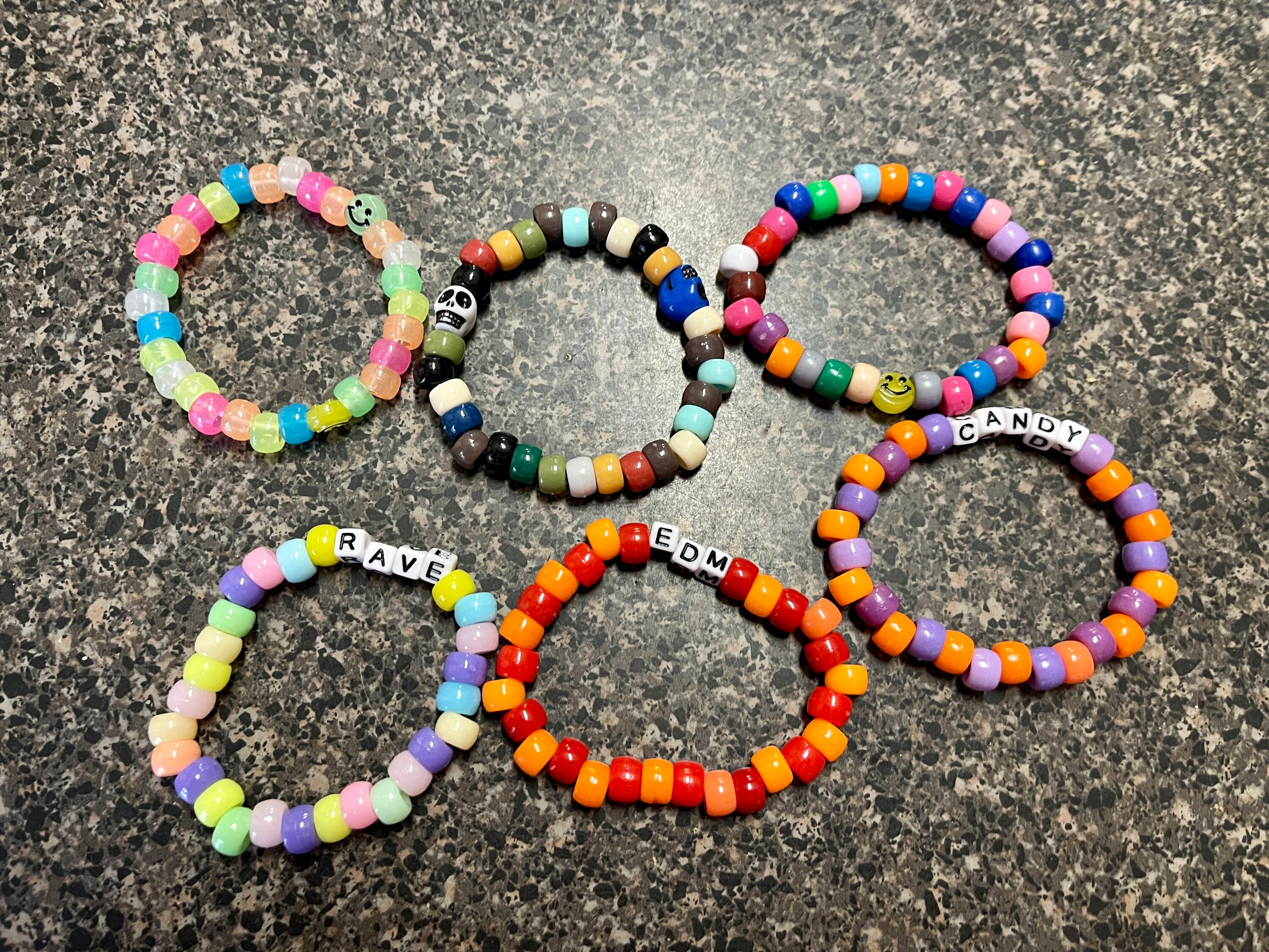 Set of Two Kandi Rave Bracelets “Dream” and “Peace” - $10 - From A Little