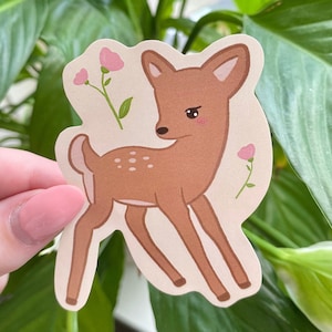 Cute Deer Sticker | Fawn Sticker | Journal Sticker | Cute Sticker | Deer Gifts | Deer Illustration | Deer Art