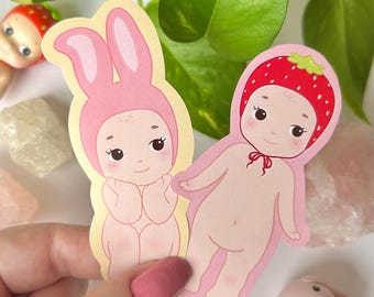 Sonny Angel Kewpie-babysticker | Kawaii esthetische illustratie, schattige snuisterijkunst