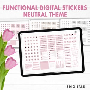 Minimalist Digital Planner Stickers, Digital Stickers Goodnotes, Goodnotes Stickers, Digital Planner Goodnotes Stickers Precropped 8Digitals