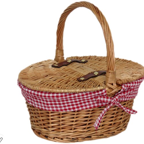Personalisable Childs Classic Red Gingham Picnic Basket Etsy