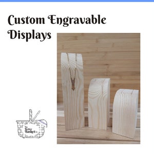 Slimline displaystandaard voor ketting, handgemaakt natuurlijk hout | Smalle sieradendisplay | Kettingdisplay | Sieradenbenodigdheden | Sieraden buste smal