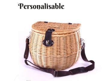 Personalisable Extra Large Mushroom Gathering Natural Willow Basket / Extra Large Foraging Basket