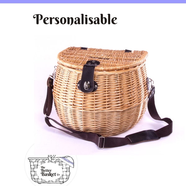 Personalisable Extra Large Mushroom Gathering Natural Willow Basket / Extra Large Foraging Basket