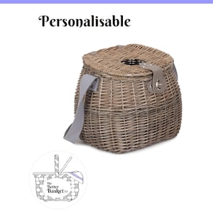Personaliseerbare grote natuurlijke wilgenmand met paddenstoelen, grote foerageermand