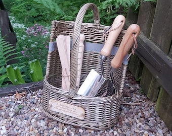 Juego de regalo clásico británico de jardín personalizado de 11 piezas con herramientas y accesorios (prado)