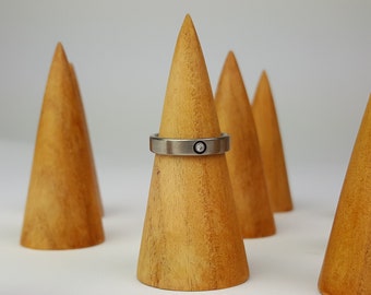 Natural Wood Ring Cones, Wood Jewellery Displays, Handmade Natural Wood Jewellery Displays, Jewelry Display Risers, Set of 2 Ring Cones
