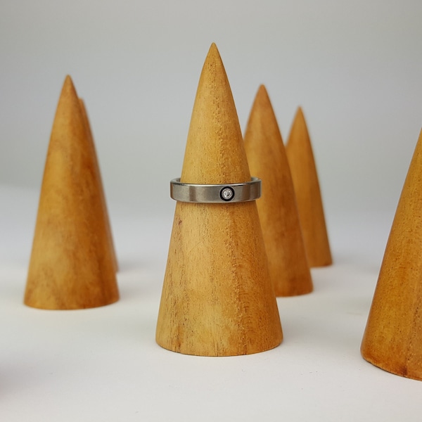 Natural Wood Ring Cones, Wood Jewellery Displays, Handmade Natural Wood Jewellery Displays, Jewelry Display Risers, Set of 2 Ring Cones