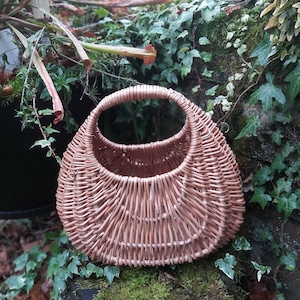 Traditional British Childs Mushroom Gathering Natural Willow Basket, Childs Vegan Foraging Basket