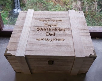 Custom Engraved 6 Bottle Wood Gift Box, Extra Deep Wine Gift Box, Personalised Wine Presentation Box