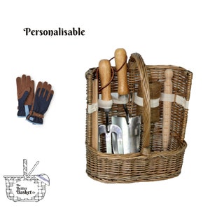 Classic British Garden Gift Set Personalised 11 Piece Garden Trug with Tools and Accessories (Denim)