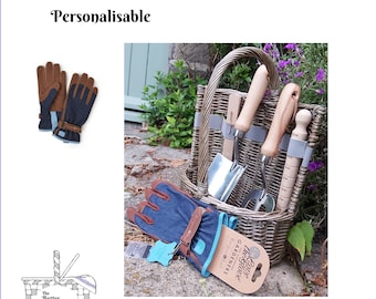 Set de regalo clásico británico para jardín (11 piezas, personalizado, con herramientas y accesorios) (vaquero)