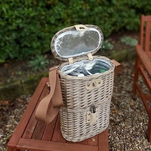 Personalisable Insulated Bottle Carry Basket with Shoulder Strap, Vegan Friendly Bottle Carrier