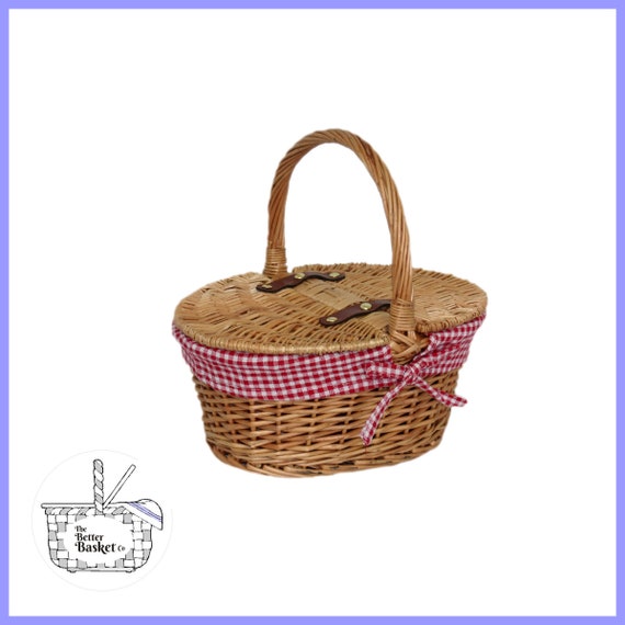 Panier de pique-nique Vichy rouge classique pour enfant personnalisable -   France