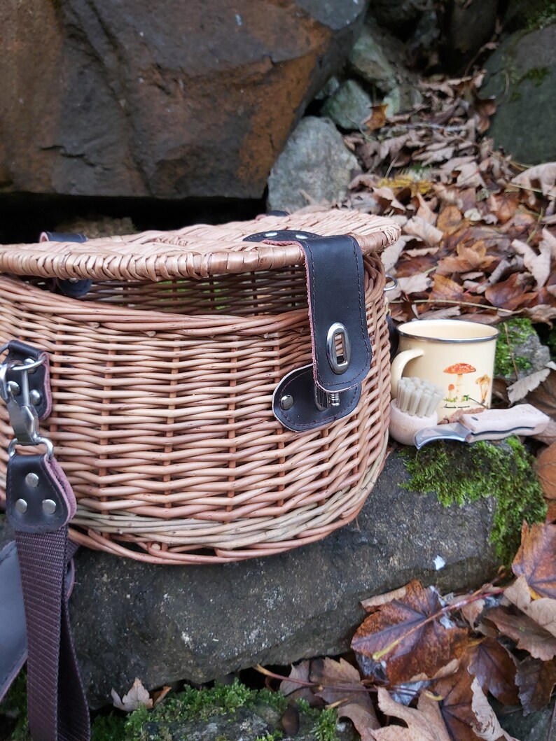 Personalisable Mushroom Gathering Natural Willow Basket / Foraging Basket image 4