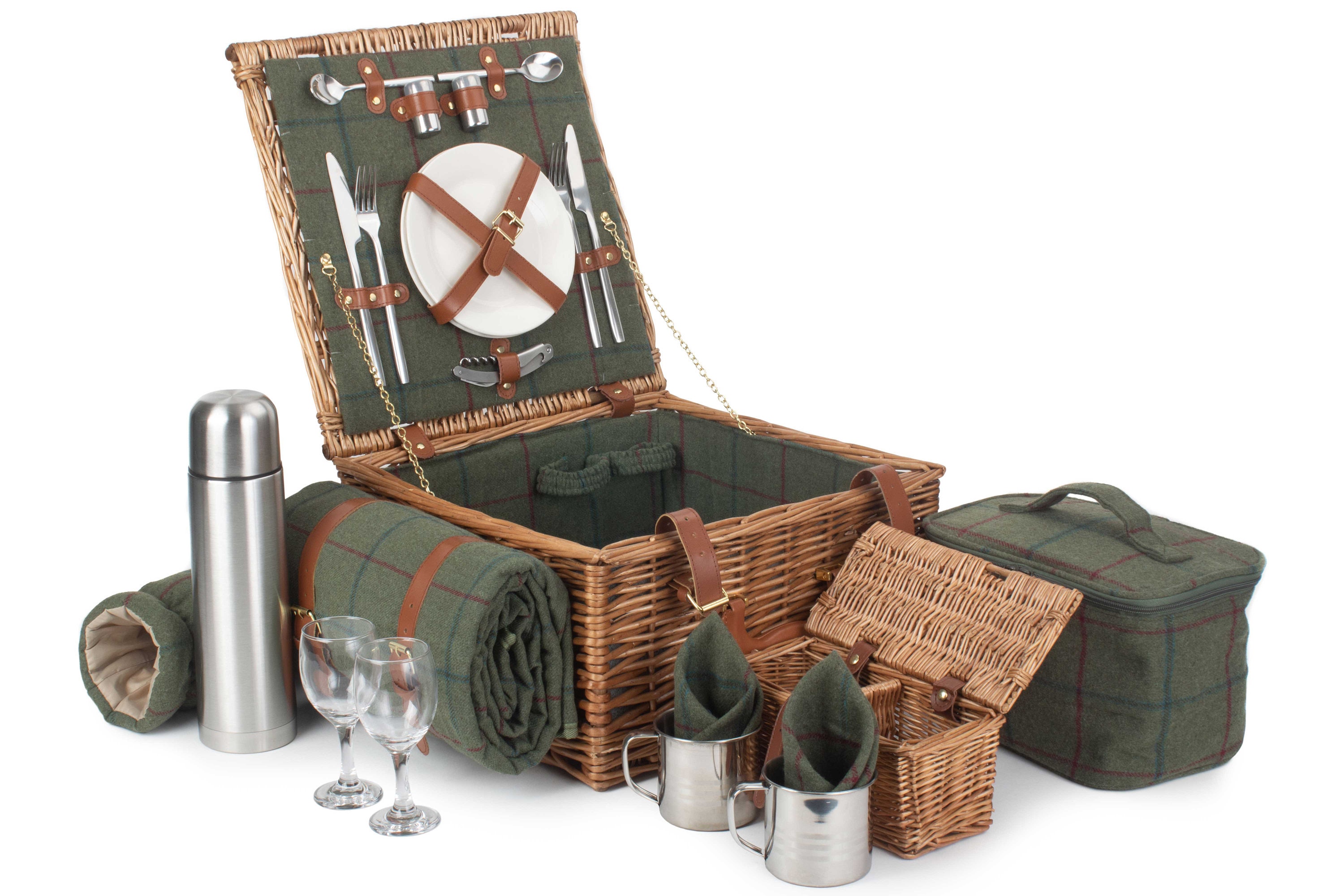 Cesta de picnic de lujo personalizable para 2 personas, cesta de picnic  británica por excelencia para dos, cesta de picnic con accesorios  coordinados -  México
