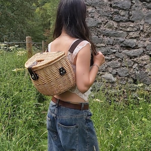 All Day Forager-rugzakstijl Personaliseerbare natuurlijke wilgenmand / foerageermand