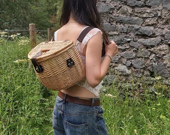 All Day Forager BackPack Style Personalisable Natural Willow Basket / Foraging Basket