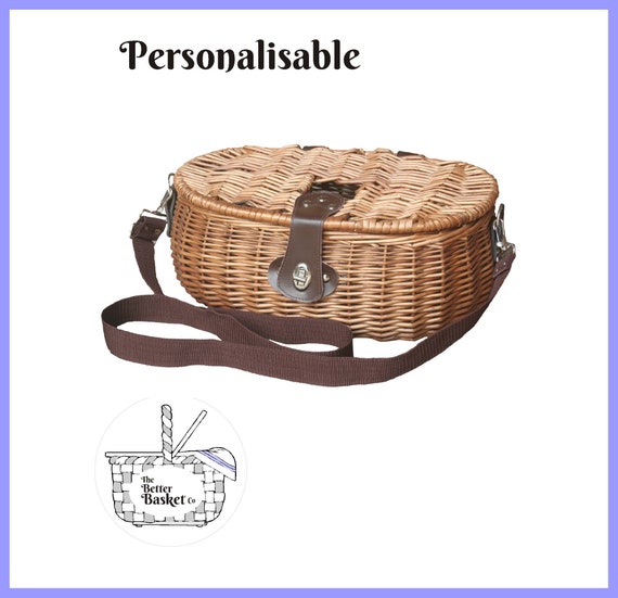 Personalisable Classic Fishing Creel Natural Willow Basket / Fly