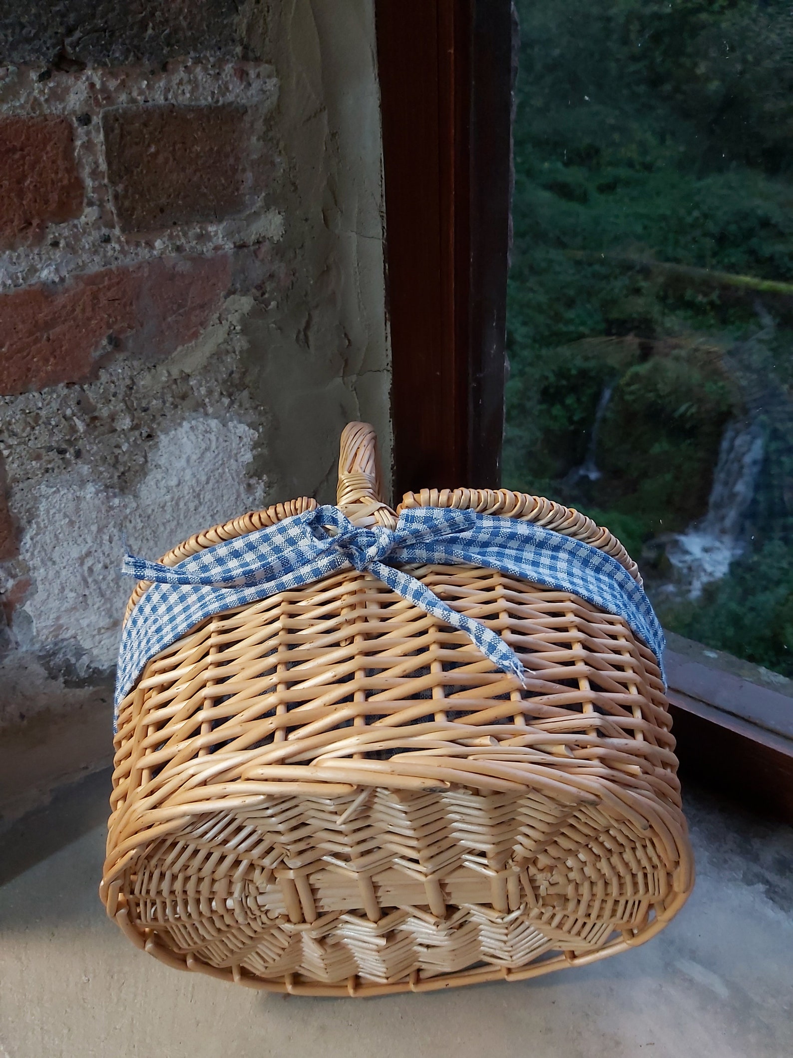 Personalisable Childs Classic Blue Gingham Picnic Basket Etsy UK