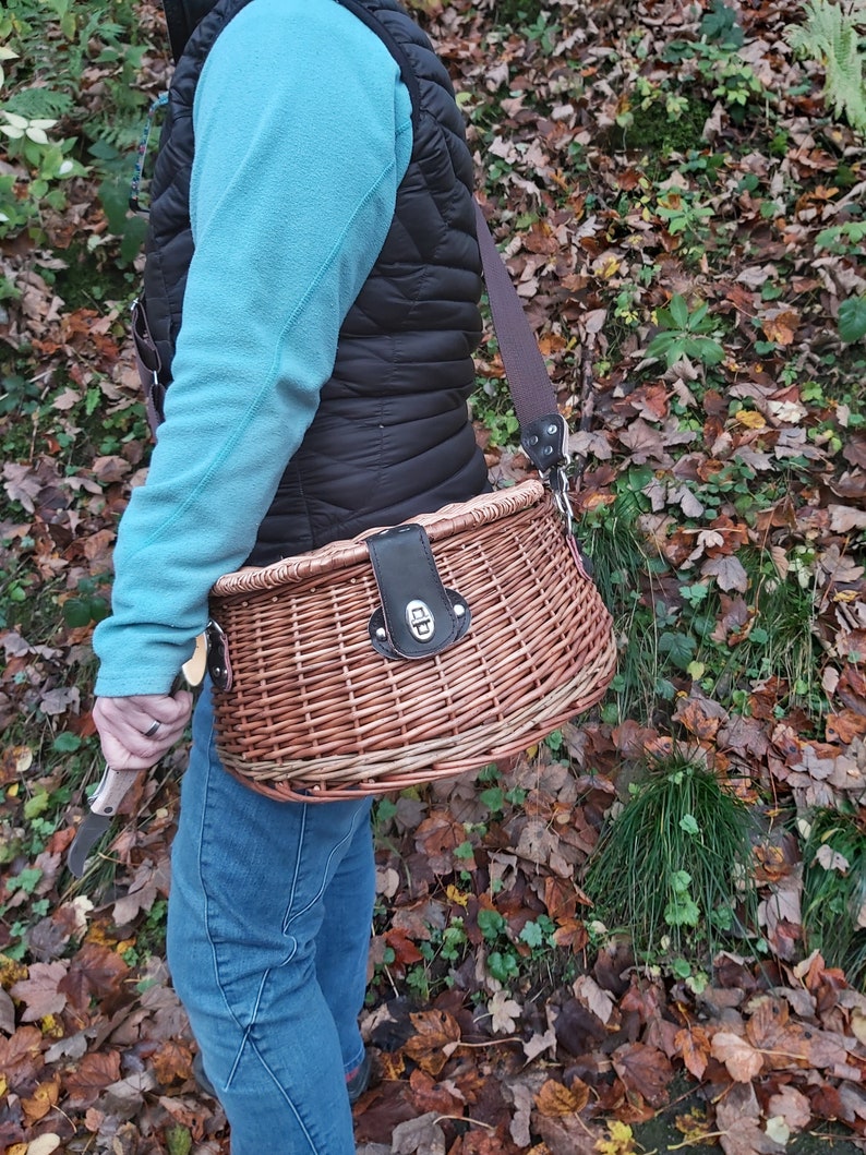 Personalisable Mushroom Gathering Natural Willow Basket / Foraging Basket image 2