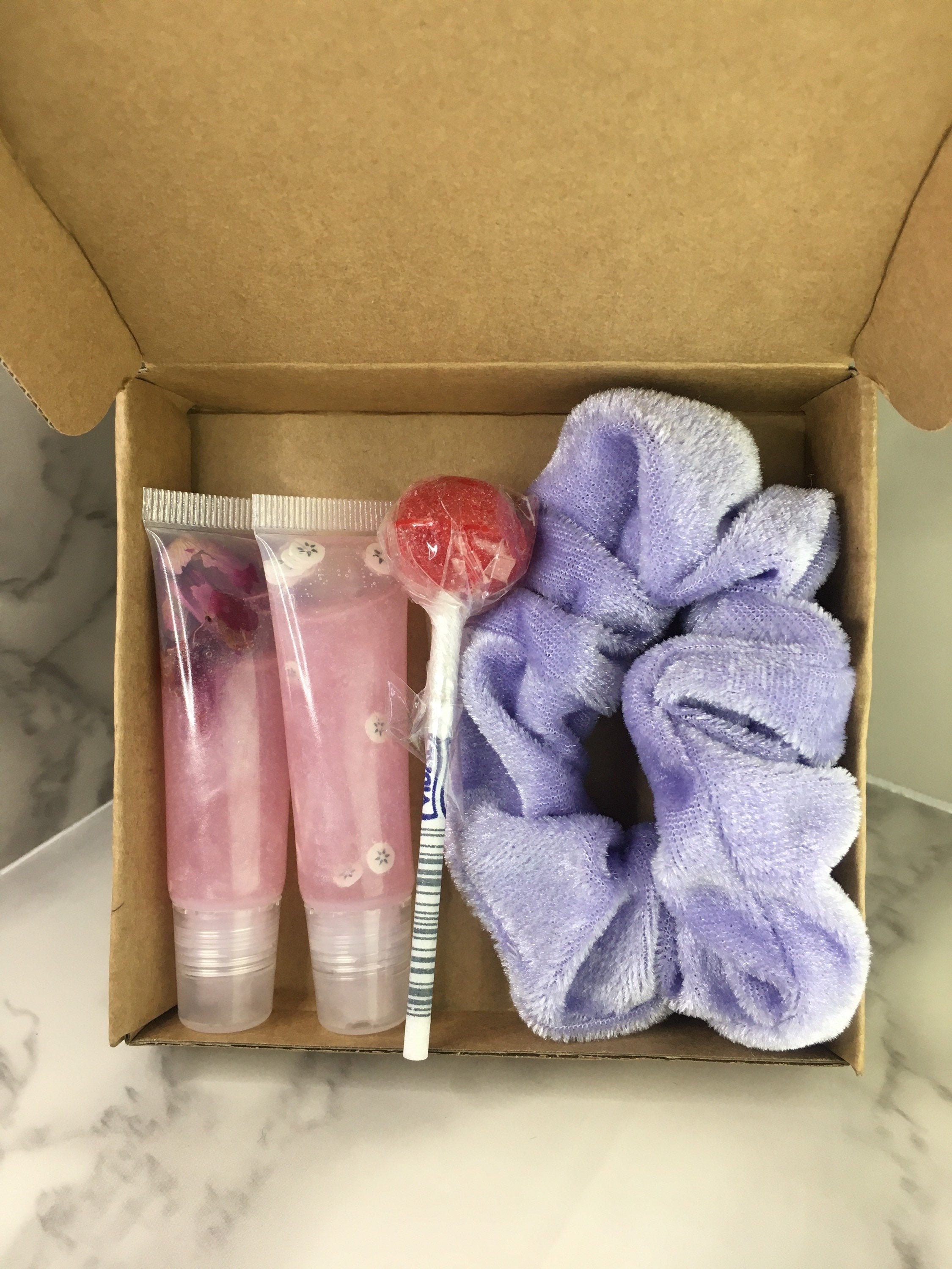 Lip Gloss Bundle x2 lipglosses scrunchie & lollipop Etsy