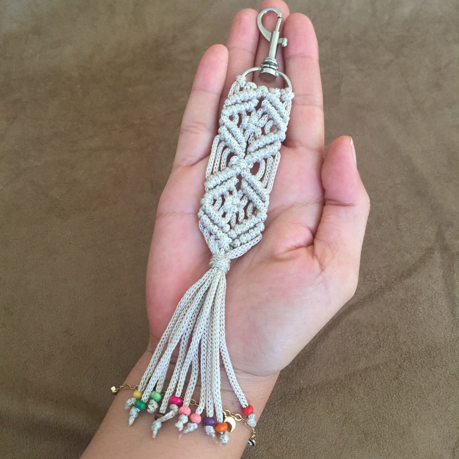 Macrame Keychain Woven Keychain Braided Keychain Car Etsy