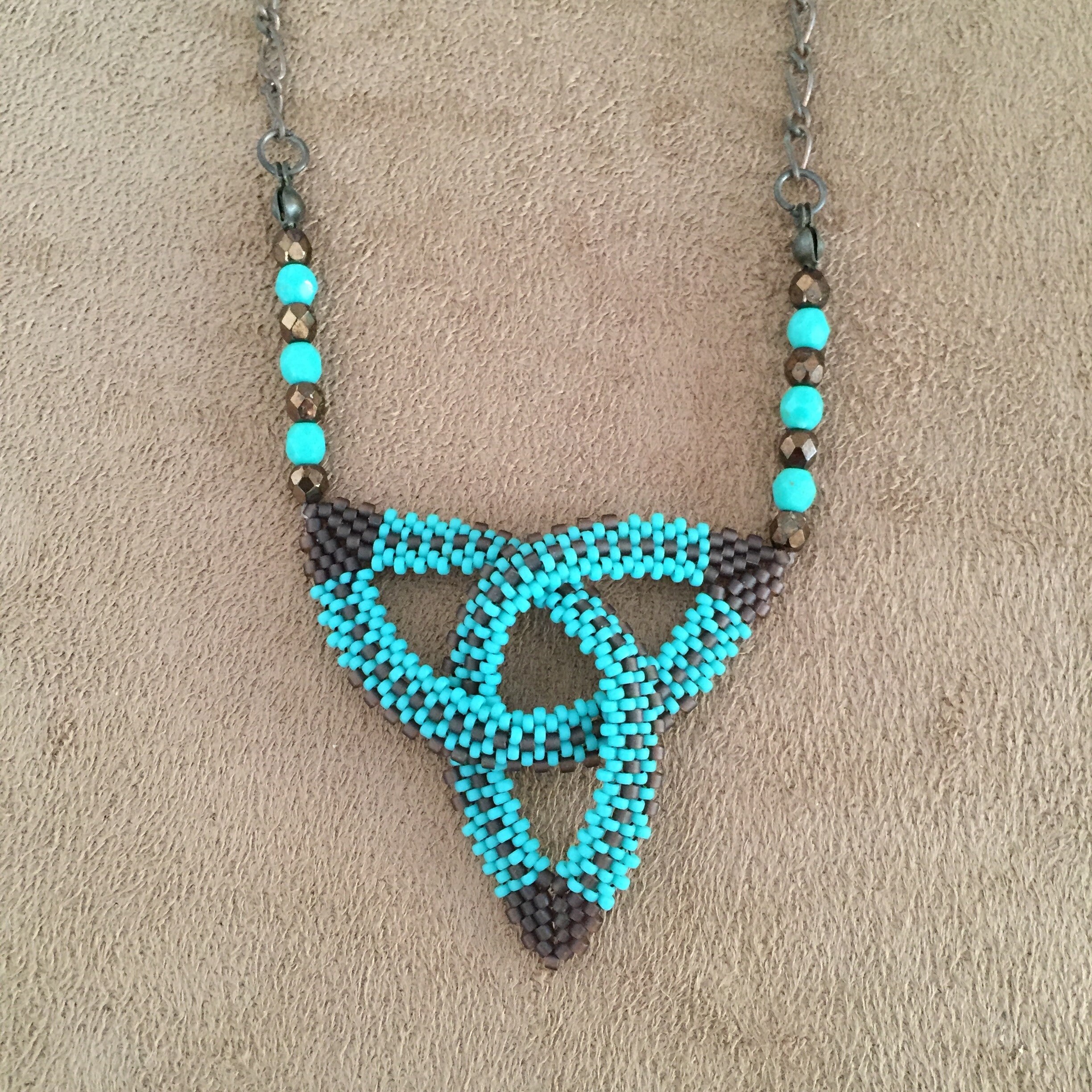 Celtic Knot Necklace Geometric Necklace Beaded Celtic Knot Etsy