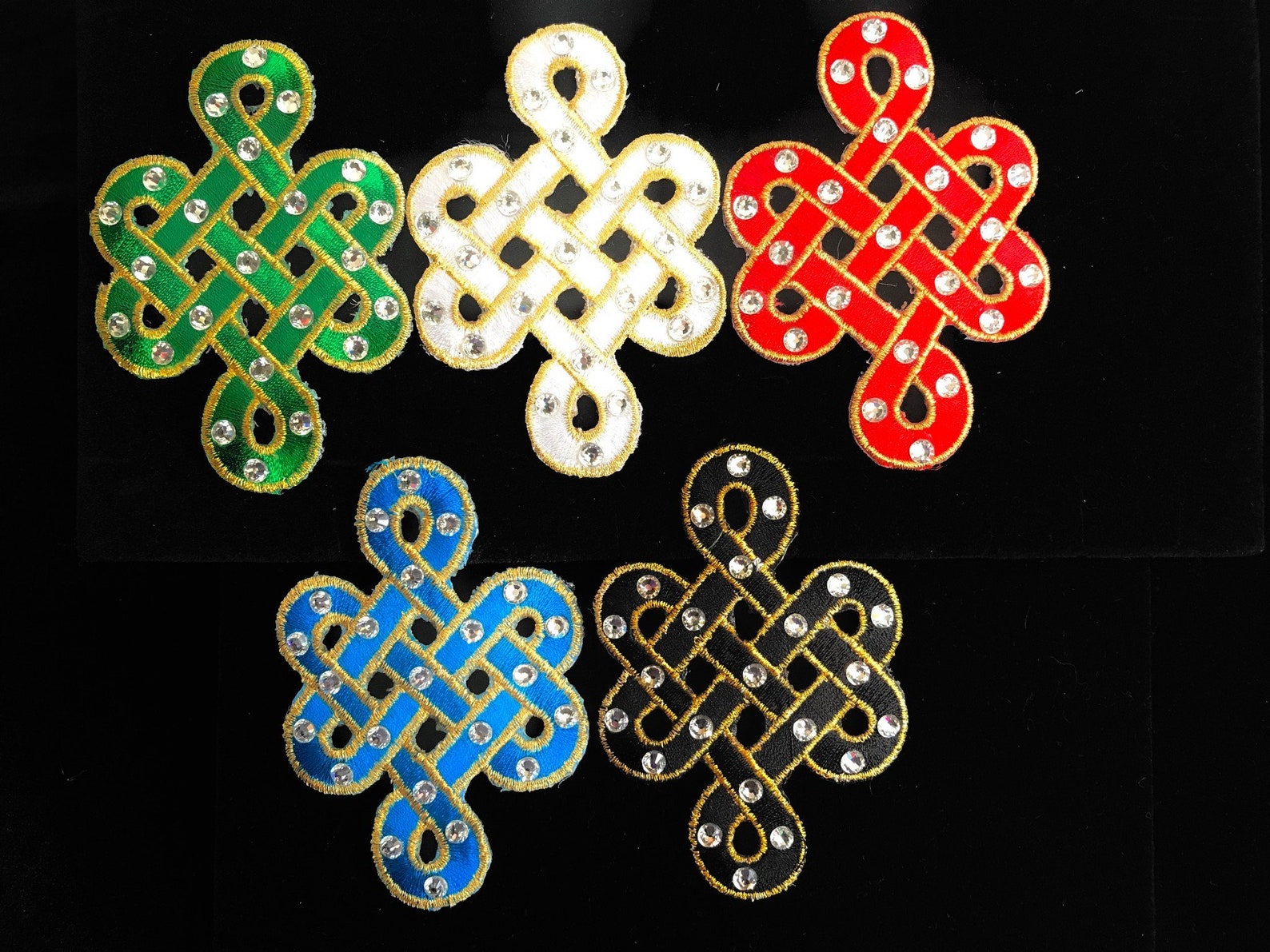 Celtic knot embroidered patch crystal celtic knot applique Etsy