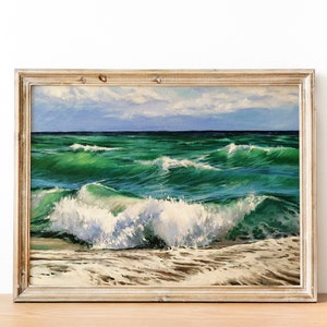 Beach painting on Canvas, Ocean art, Sea Painting, Original art, Oil Painting on canvas