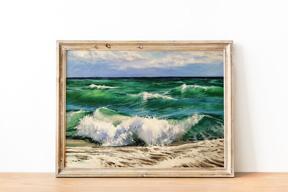 Beach Painting on Canvas Ocean Art Sea Painting Original - Etsy