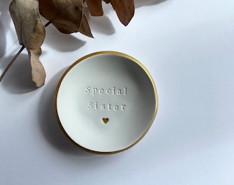 Special Sister trinket dish, personalised gift for birthday, gift for Step Sister, to celebrate special friendship, sisterhood