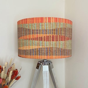 STRIPED ABSTRACT Handmade Lampshade, Designer Lampshade, Fabric Lampshade,  Drum/Cylinder Lampshade