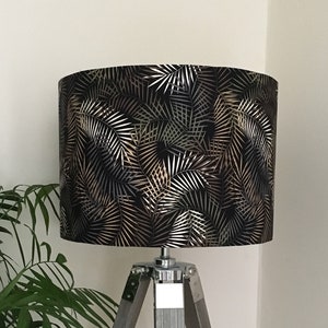 ABSTRACT FERN LAMPSHADE, Handmade Lampshade, Designer Lampshade, Drum Lampshade, Cylinder Lampshade