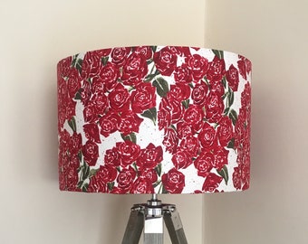 ROSE Lampenschirm, Floral Lampenschirm, Designer Lampenschirm, Trommel Lampenschirm, Zylinder Lampenschirm