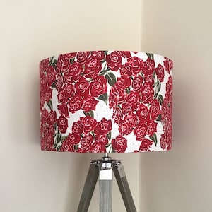 ROSE LAMPSHADE, Floral Lampshade, Designer Lampshade, Drum Lampshade, Cylinder Lampshade