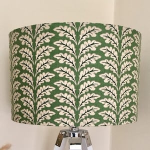 FOREST LEAF GREEN Lampshade, Woven Cotton Handmade Lampshade, Designer Lampshade, Drum Lampshade, Cylinder Lampshade