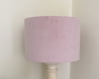 PINK VELVET Lampshade, Handmade Lampshade, Velvet Lampshade, Drum Lampshade, Cylinder Lampshade