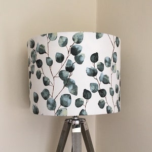WATERCOLOUR LEAF DESIGN Handmade Lampshade, Fabric Lampshade, Designer Lampshade, Drum Lampshade, Cylinder Lampshade